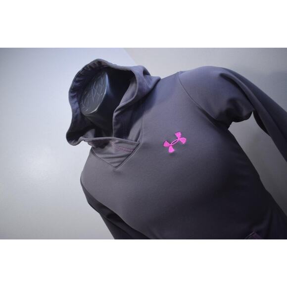 Under Armour Hoodie Gray Fleece Pullover Sweater Womens Size XS XSMALL - Picture 1 of 9
